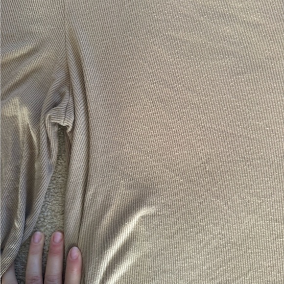 American Eagle Outfitters Tan Spaghetti-Strap Wide-Leg Jumpsuit - Picture 7 of 8